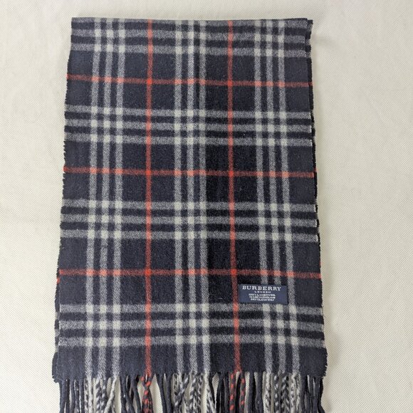 Authentic Burberry Lambswool Scarf Blue – Unisex Check – Pre-Owned – Fast Ship - Picture 5 of 7
